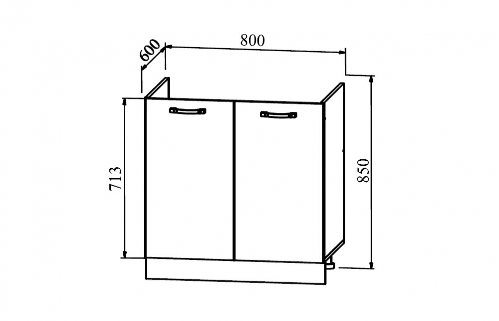Мойка для кухни размеры шкафа. Модуль под мойку для кухни 800х600. Кухонный модуль ШНМ600.800. Шкаф Нижний см 600 ДСВ.