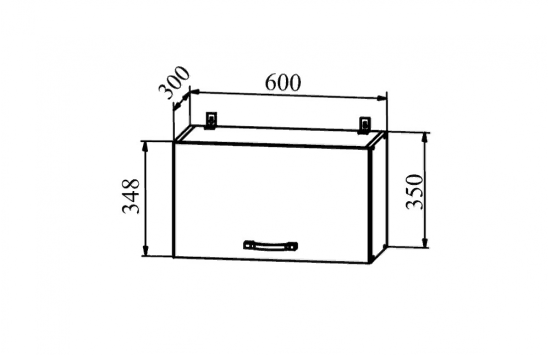 Капри Шкаф верхний горизонтальный ПГ 600 Камень светлый