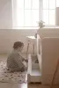 Детский диван-кровать 160х80 см Happy айвори с матрасом, чехлом, ящиком и бортиком, кровать детская от 3х лет
