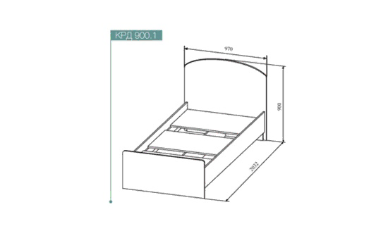 Сканди Кровать 900 Дуб бунратти / Белый гл