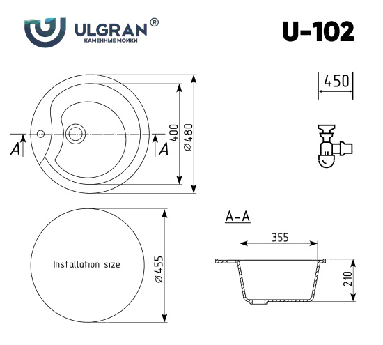 Мойка Ulgran U-102-302 песочный