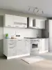 Кухонный гарнитур Дуся М 2м Цемент / Белый бриллиант