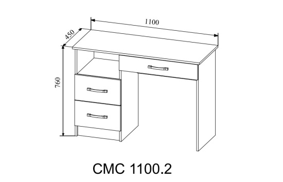 МС Софи Стол макияжный Сонома/Белый СМС 1100.2 NEW