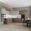 Модульная кухня Альберо Американский Шоколад / Ройс Бежевый софт