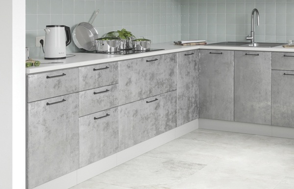 Модульная кухня Лофт Бетон светлый