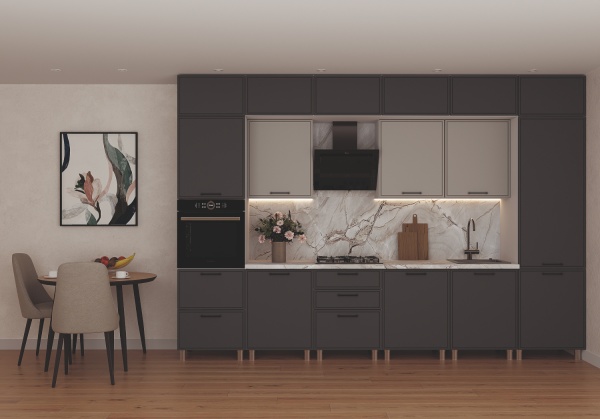 Модульная кухня Магнолия Сталь / Керамика