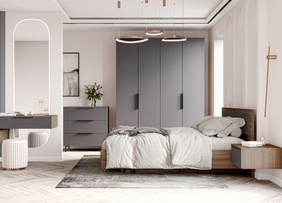 МС Роза Комод 900 Орех Франклин/Ройс Графит скин