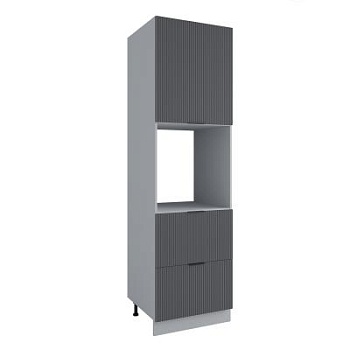 Пенал с нишей под духовку и ящиками Фенис 3Д Графит ПНЯ 600