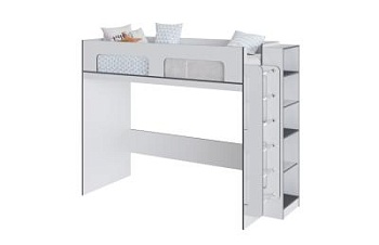 Спальня Тэбби Кровать-чердак белый/графит серый