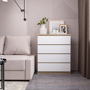 МС Мори Комод МК 800.4 (МП/4) Сонома/Белый