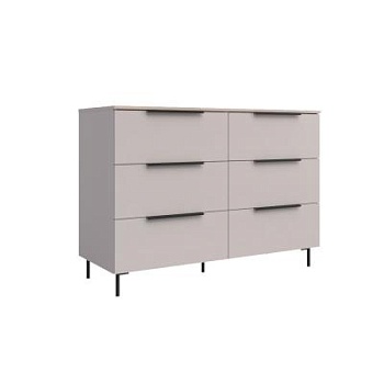 МС Роза Бежевый / Комод 1300 «Ройс Бежевый Скин» — (Базовая комплектация)