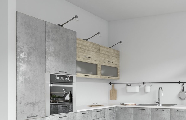 Модульная кухня Лофт Дуб майский / Бетон светлый