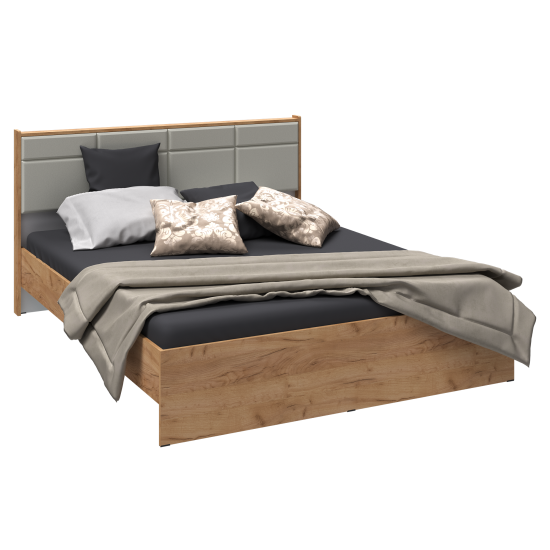 Спальня Соната кровать (1,4м) дуб крафт золотой/белый