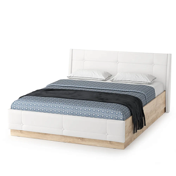 Муссон кровать 11.28 Дуб Эндгрейн/к/з Марвел вайт