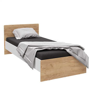 Спальня Лючия кровать 0,9 белый/дуб крафт золотой