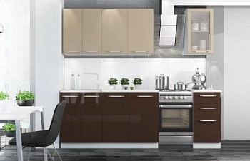 Модульная кухня Олива Кофе с молоком/Шоколад