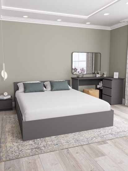 МС Мори Кровать КРМ 1600.1/1 (МП/2) Графит