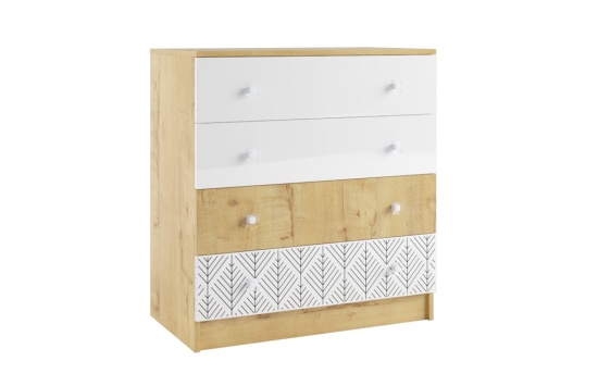 Сканди Комод 800 Дуб бунратти / Белый гл