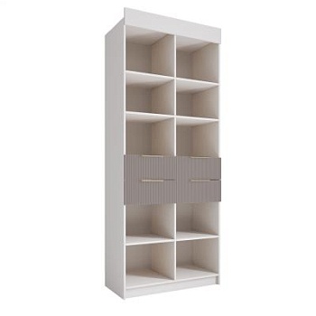 Стеллаж 900 с ящиками Лавис СД 900.1 (Белый/Грей софт)