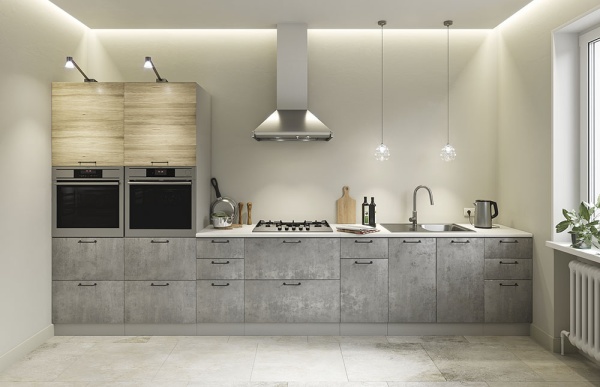Модульная кухня Лофт Дуб майский / Бетон светлый