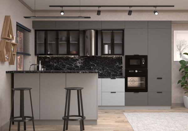 Модульная кухня Марсель Фреш Графит / Фреш Шифон