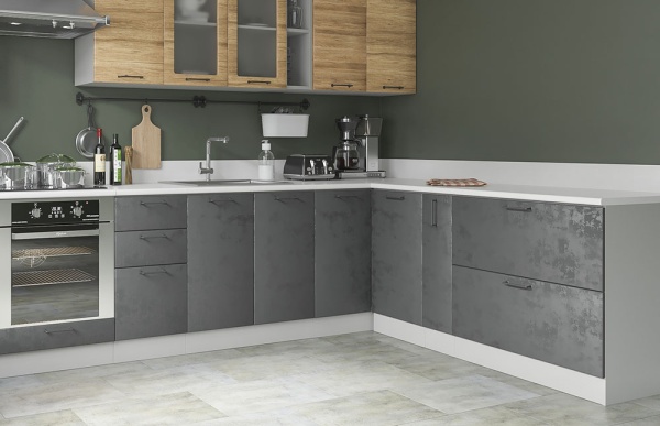 Модульная кухня Лофт Дуб цикорий / Бетон тёмный