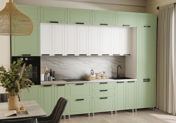 Модульная кухня Лилия Фисташка / Молочный