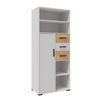 Спальня Лючия стеллаж книжный белый/дуб крафт золотой