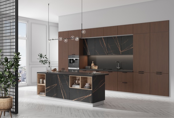 Модульная кухня Ройс Американский Шоколад