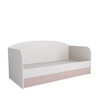 МС Лавис Диван-кровать ДКД 2000.1 Белый/Белый софт-Роза