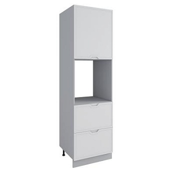 Пенал с нишей под духовку и ящиками Арка Штукатурка белая ПНЯ 600 правый