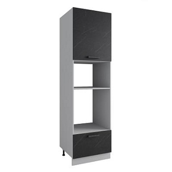 Пенал с нишей под духовку и СВЧ Ройс Гранит Оникс ПНС 600