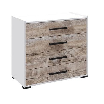 Спальня Соната комод белый/дуб юкон