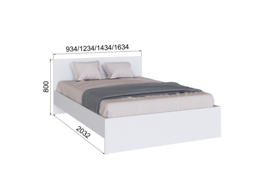 Спальня Мэнкс Кровать МСКР-1 0,9 белый