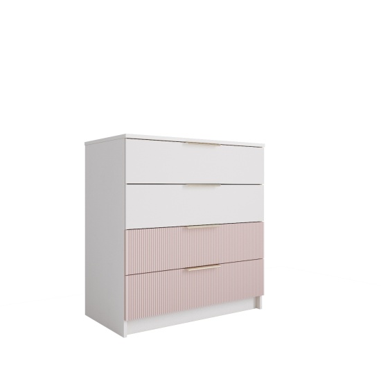 МС Лавис Комод КМД 800.1 Белый/Белый софт-Роза