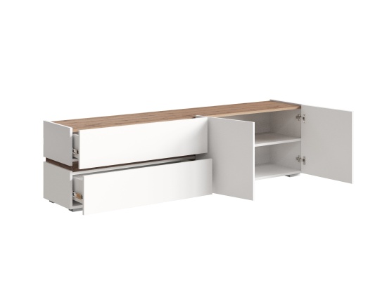 Тумба ТВ Аркон белый / дуб вотан