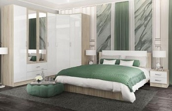 МС Софи Кровать Сонома/Белый СКР 1400.1 NEW