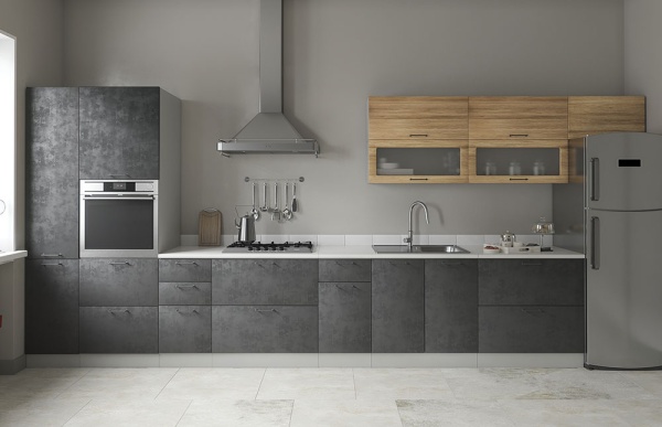 Модульная кухня Лофт Дуб цикорий / Бетон тёмный