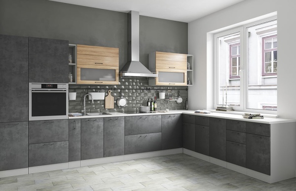 Модульная кухня Лофт Дуб цикорий / Бетон тёмный
