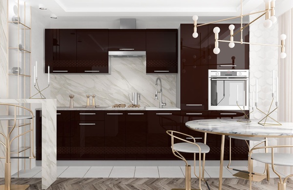 Модульная кухня Капля Шоколад глянец