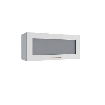 Верхний шкаф Квадро Белая кожа ПГС 800