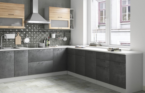 Модульная кухня Лофт Дуб цикорий / Бетон тёмный