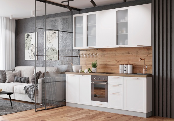 Модульная кухня Квадро Белый софт