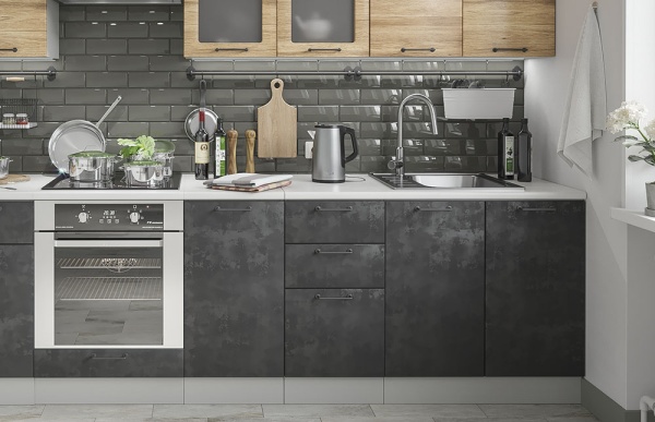 Модульная кухня Лофт Дуб цикорий / Бетон тёмный