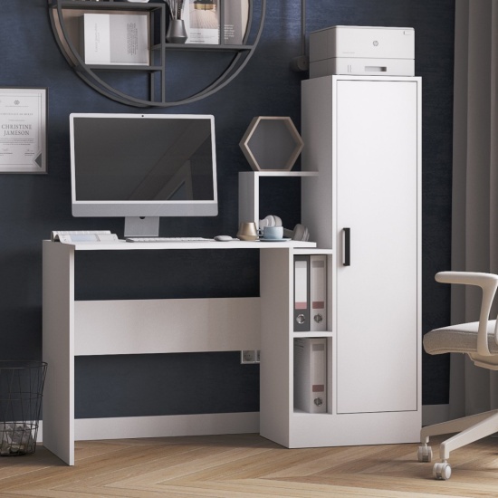 Компьютерный стол СКМ-2 белый