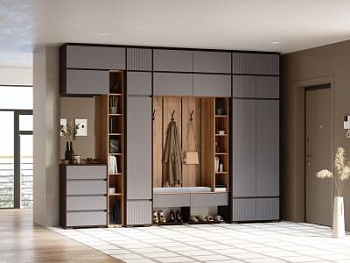 Модульная прихожая Прага Венге/Графит софт