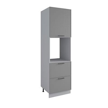 Пенал с нишей под духовку и ящиками Марта Графит Скин ПНЯ 600