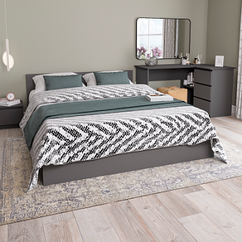 МС Мори Кровать КРМ 1600.1/1 (МП/2) Графит