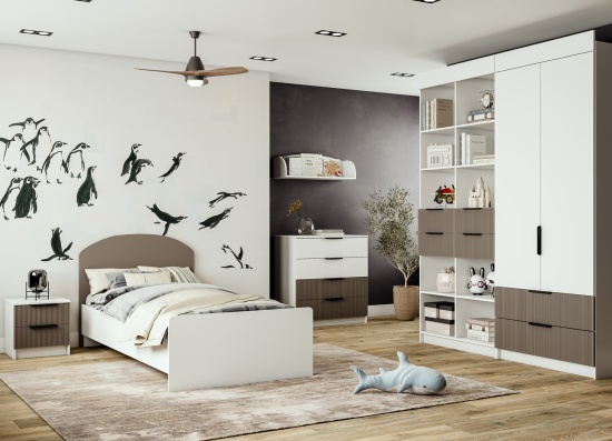 Комод 800 Лавис КМД 800.1 (Белый/Грей софт)