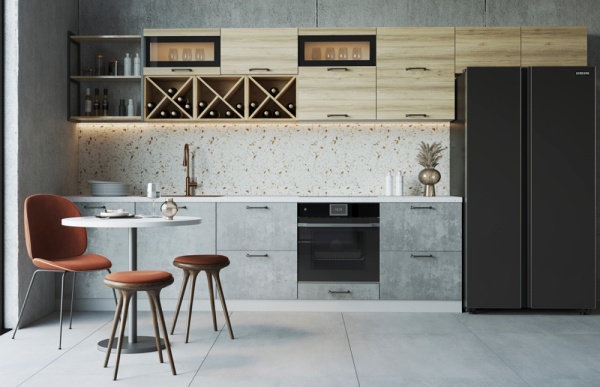 Модульная кухня Лофт Дуб майский / Бетон светлый